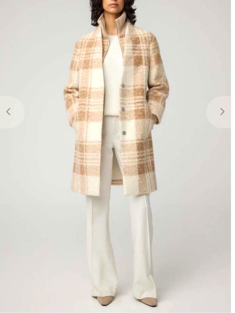 SOIA & KYO Gorgeous Warm Neutrals Plaid Cozy 2-Way Coat Sz M NWT $450!! Sold-Out